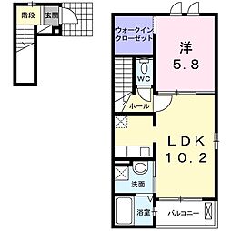 ソーレ・Ｔ　Ｂ 2階1LDKの間取り