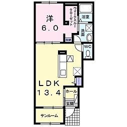 セントポーリア1 1LDKの間取図画像