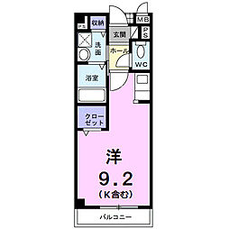 グラスリバー ワンルームの間取図画像