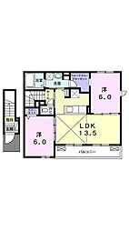 フローラ町田 2LDKの間取図画像