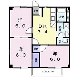 スマイルームA 3DKの間取図画像