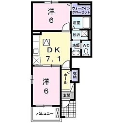 ポノポノ・シルフY 2DKの間取図画像