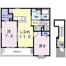 メゾンシュエット 2LDKの間取図画像