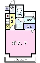 マイルストーン立町 1Kの間取図画像