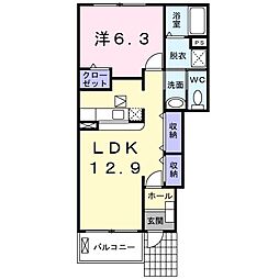 ラッフィナートエス 1LDKの間取図画像
