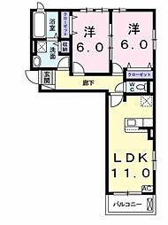 シエル・エトワール2 2LDKの間取図画像