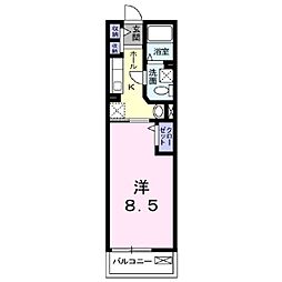 ヴェルメゾン 1Kの間取図画像