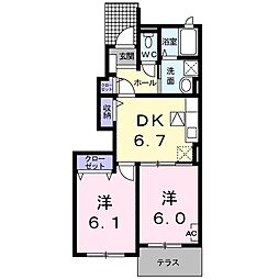エテルノ・パラッツオ1 2DKの間取図画像