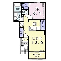 メゾン・アムール 1LDKの間取図画像
