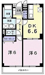 メゾン・ブランカ 2DKの間取図画像