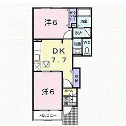 パールロッツ琴浦 2DKの間取図画像