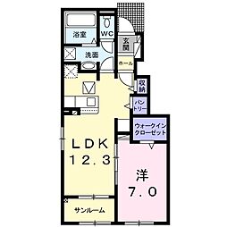 Ｏｎｅ＆Ｏｎｌｙ　I 1階1LDKの間取り