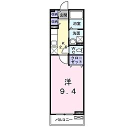 モデルノK・T 1Kの間取図画像
