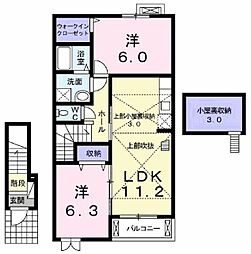 ピアチェーレ3 2LDKの間取図画像