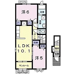 ポライトリーA 2LDKの間取図画像