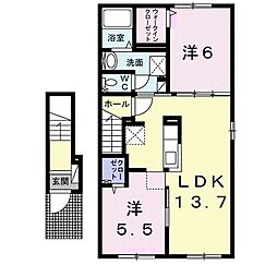 ヴィラK5 2LDKの間取図画像