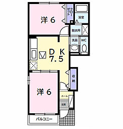 アヴニール15 2DKの間取図画像