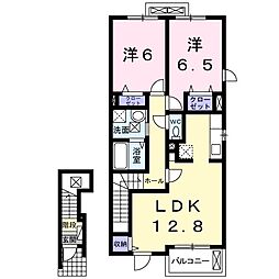 プリムローズD 2LDKの間取図画像