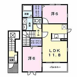 コートアイリスA 2LDKの間取図画像