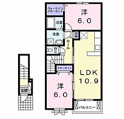 グランリヴィエール 2LDKの間取図画像