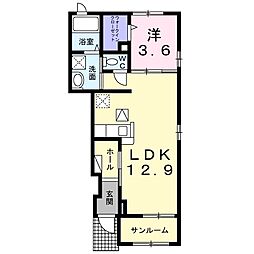グレイスヒル 1LDKの間取図画像