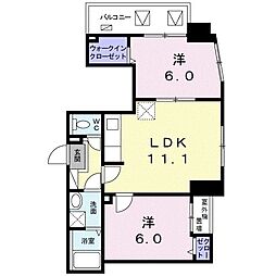 プルメリア 2LDKの間取図画像