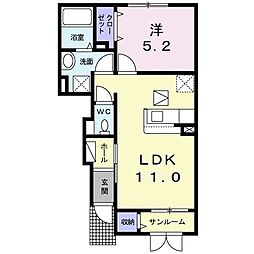 エスプランドルA 1LDKの間取図画像