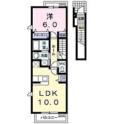 シンフォニア2 1LDKの間取図画像