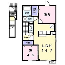 メゾンブローテ 2LDKの間取図画像