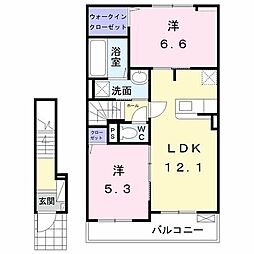 シェーンハイト 2LDKの間取図画像