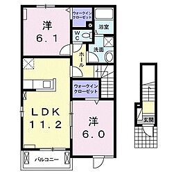 モンステラB 2LDKの間取図画像