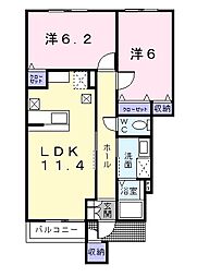 ベルヴィラージュ 2LDKの間取図画像