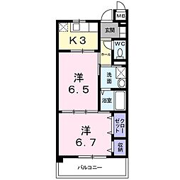 アルカンシエルB 2Kの間取図画像