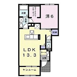 ウィング・フィールド 1LDKの間取図画像