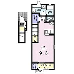 フランンボワーズ1 ワンルームの間取図画像