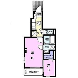 ヒマワリ 2Kの間取図画像