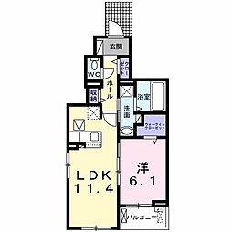 ウィステリア中吉野1 1LDKの間取図画像