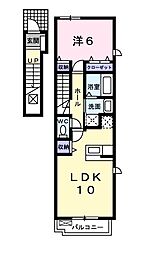 ベル・イースト2 1LDKの間取図画像