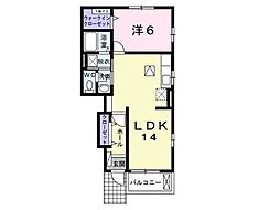 プラシードつくばA 1LDKの間取図画像