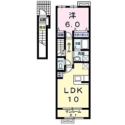 プルメリア3 1LDKの間取図画像