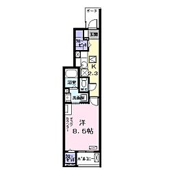 ブリーズ 1Kの間取図画像