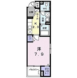 サングリーン 1Kの間取図画像