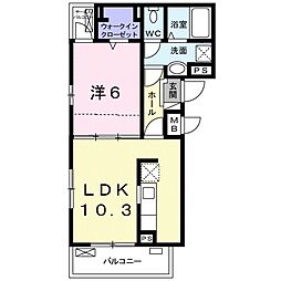 シャルマンフルール 1LDKの間取図画像