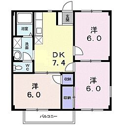 ドリームシティB 3DKの間取図画像