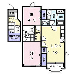 ソレイユ 2LDKの間取図画像