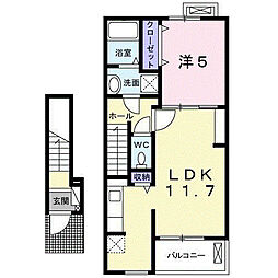 リズィエール1 1LDKの間取図画像