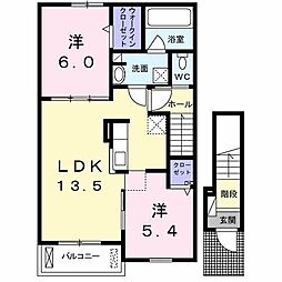 ラ・ルーチェスクエア 2LDKの間取図画像
