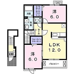 グリーンコート阪本3 2LDKの間取図画像