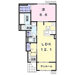 エスペランサ妻鳥 1LDKの間取図画像