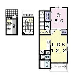 ファミーユB 1LDKの間取図画像